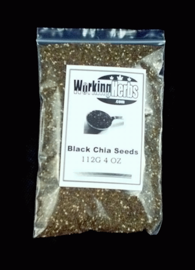 Chia Seeds Black - Organic - Non-GMO - Vegan 4OZ bag